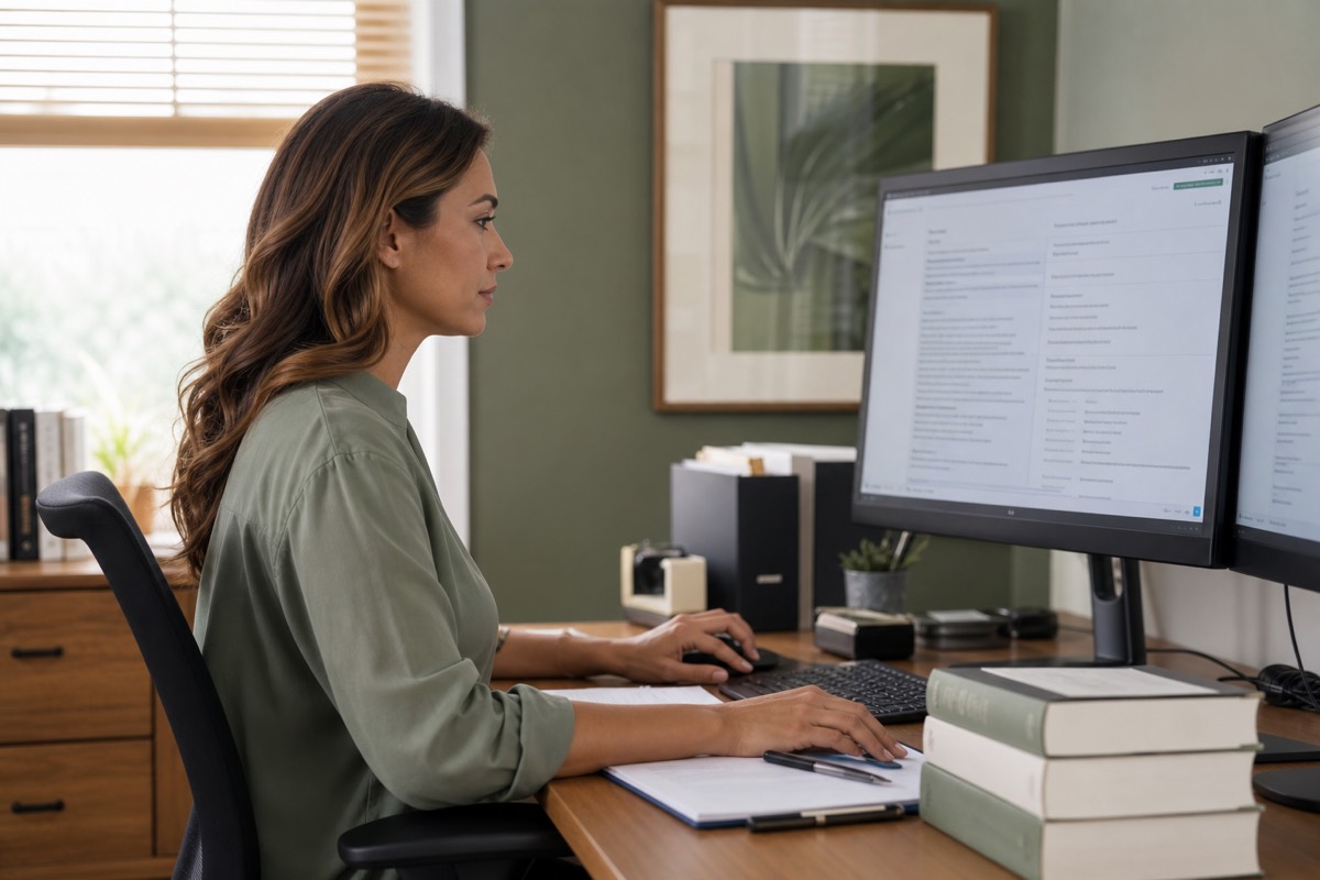 Revenue cycle and billing work on a clinic desk